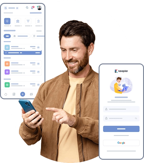 A man holding mobile phone